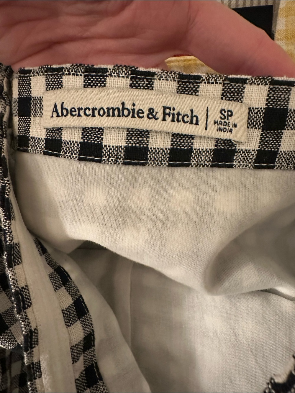 Abercrombie & Fitch Gingham Strapless Linen Blend Dress - Picture 5 of 5